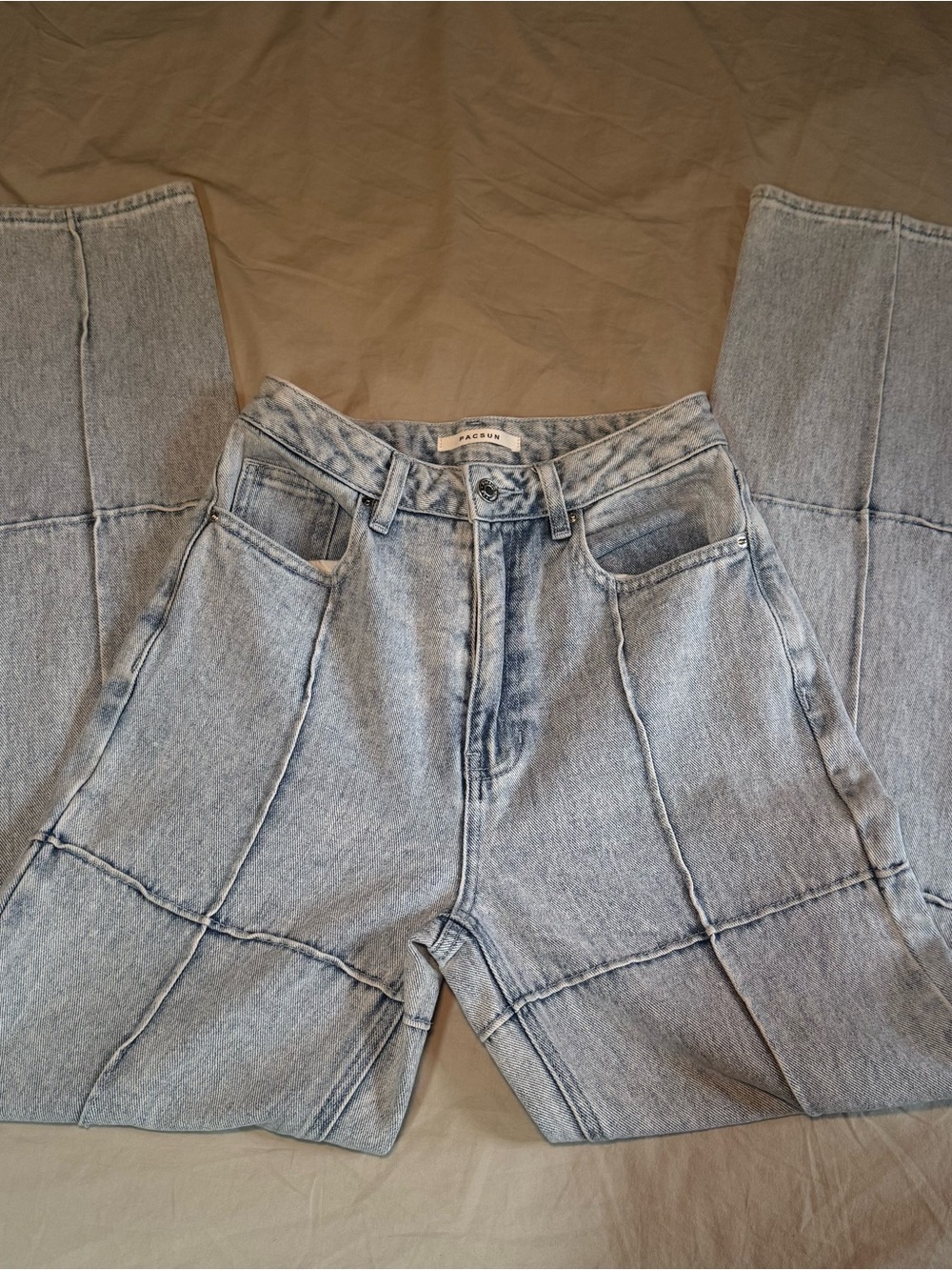 Pacsun High-Waisted Panel Seam Light Wash Women’s Boyfriend Jeans